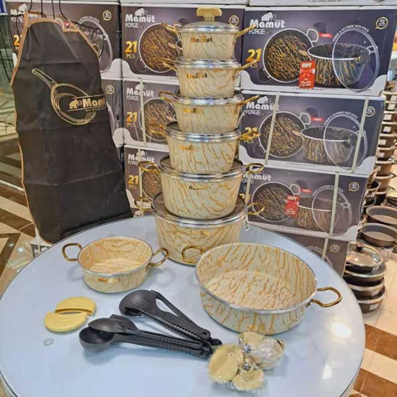 سرویس قابلمه و ماهیتابه 21 پارچه گرانیتی ماموت gallery3