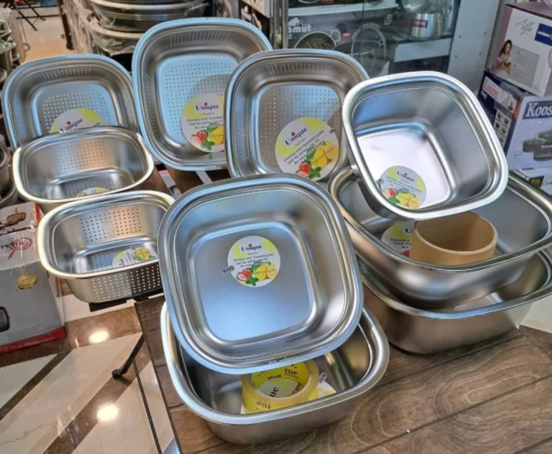 ست آبکش و لگن استیل برند یونیک اصل gallery4