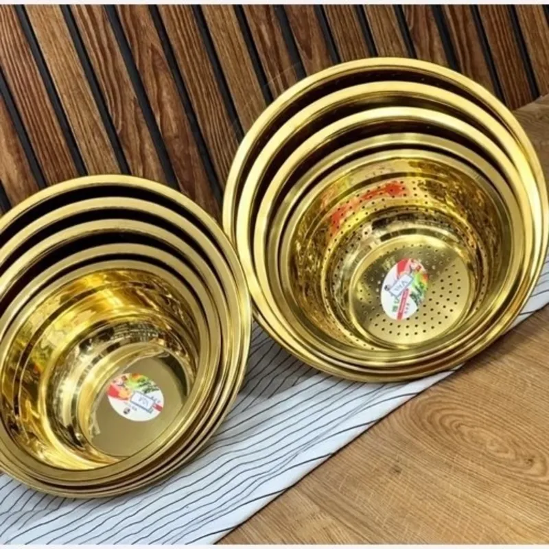 آبکش و لگن طلایی برند یونیک gallery4