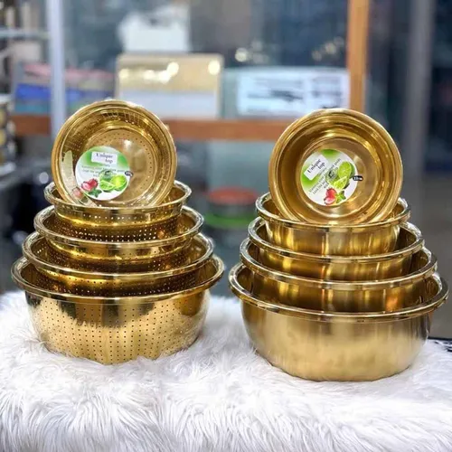 آبکش و لگن طلایی برند یونیک