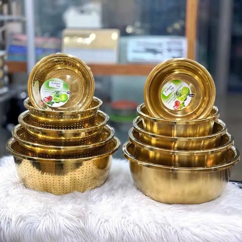 آبکش و لگن طلایی برند یونیک gallery0