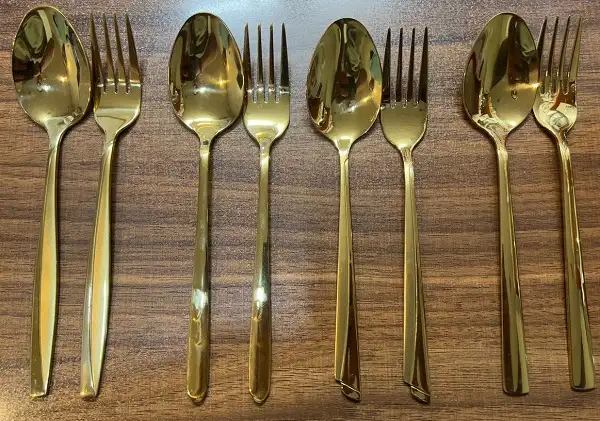 قاشق و چنگال طلایی برند یونیک