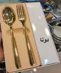 قاشق و چنگال طلایی برند یونیک thumb 3