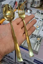 قاشق و چنگال طلایی برند یونیک gallery3