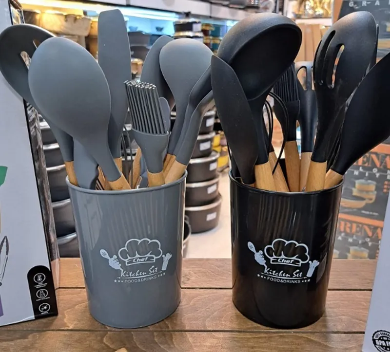 کفگیر ملاقه 12 پارچه برند کیچن ست سیلیکونی gallery1