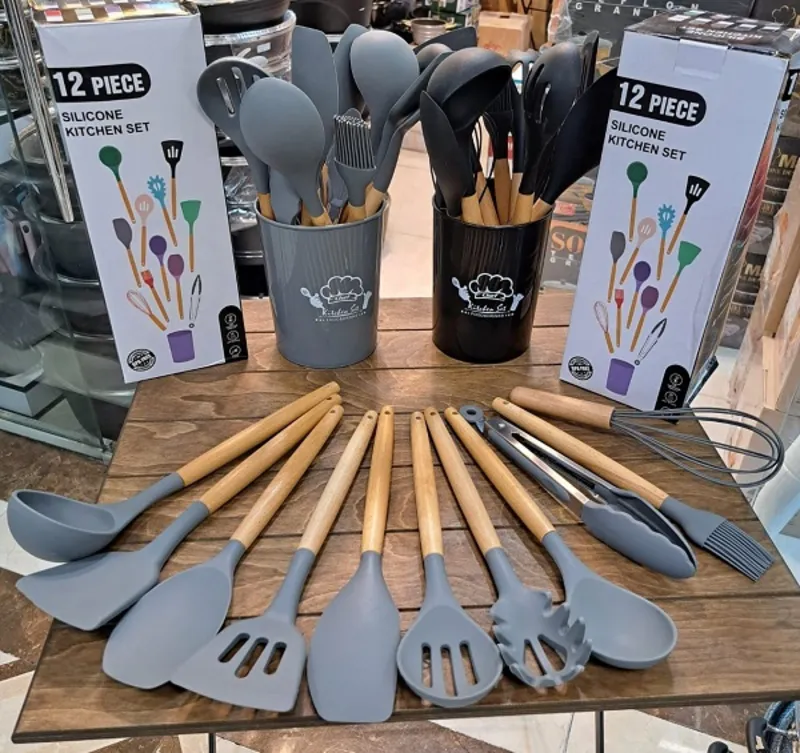 کفگیر ملاقه 12 پارچه برند کیچن ست سیلیکونی gallery0