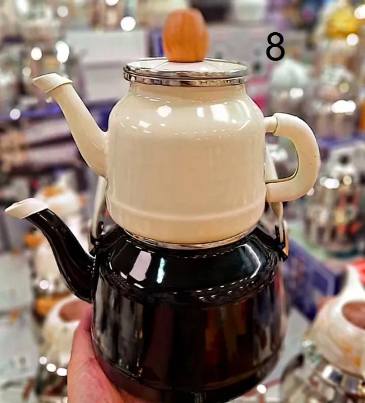 کتری قوری لعابی لوله دار لایت gallery7