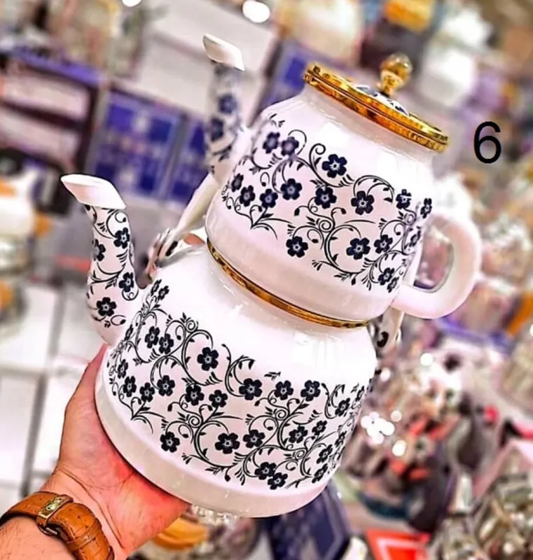 کتری قوری لعابی لوله دار لایت gallery5