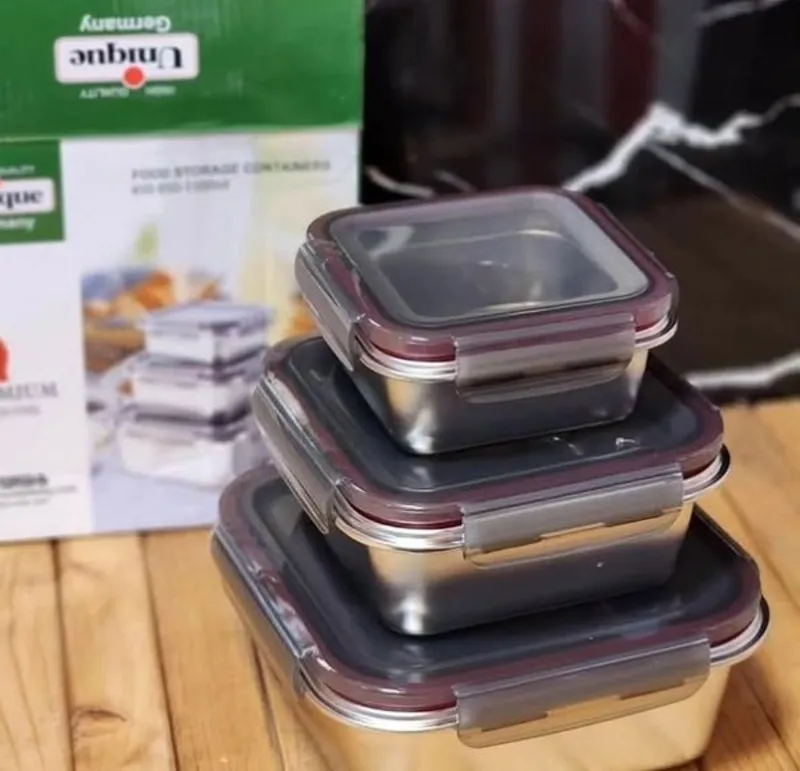 ظرف غذای 3 تکه استیل برند یونیک gallery3