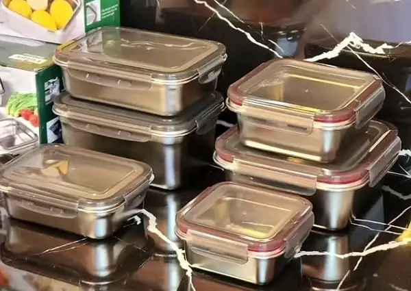 ظرف غذای 3 تکه استیل برند یونیک