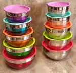 کاسه استیل 5 تکه درب دار رنگی برند YYI thumb 4