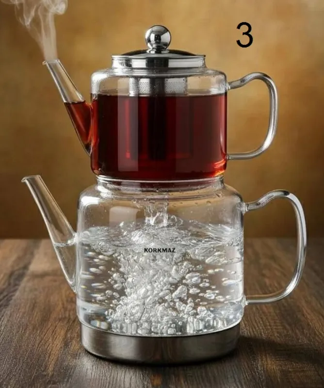 کتری قوری پیرکس Korkmaz gallery2