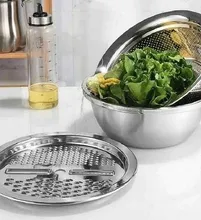 ست آبکش و لگن استیل رنده دار برند یونیک gallery3