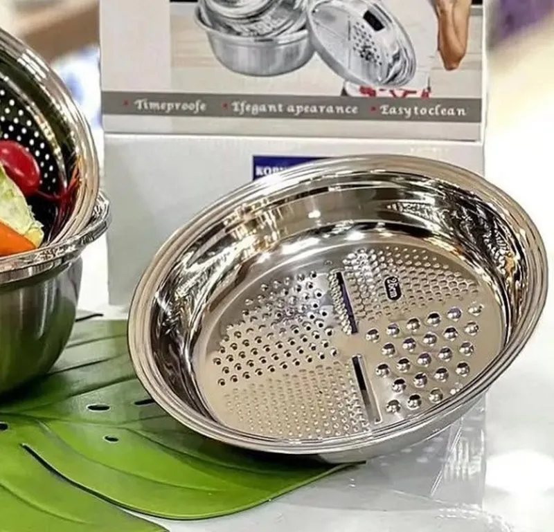 ست آبکش و لگن استیل رنده دار برند یونیک gallery4