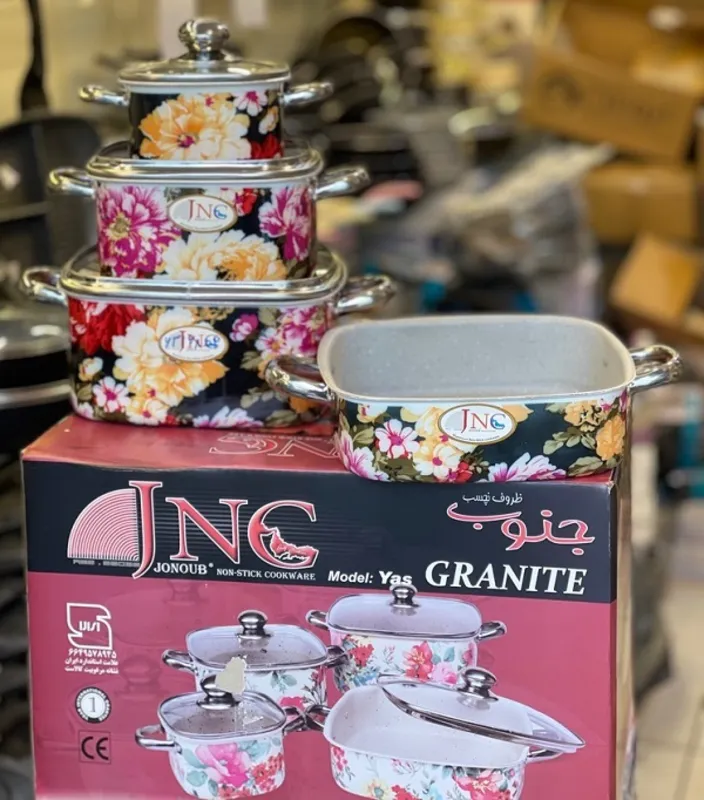 سرویس قابلمه و ماهیتابه گلدار برند جنوب gallery2