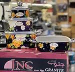 سرویس قابلمه و ماهیتابه گلدار برند جنوب thumb 5