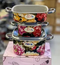 سرویس قابلمه و ماهیتابه گلدار برند جنوب gallery7