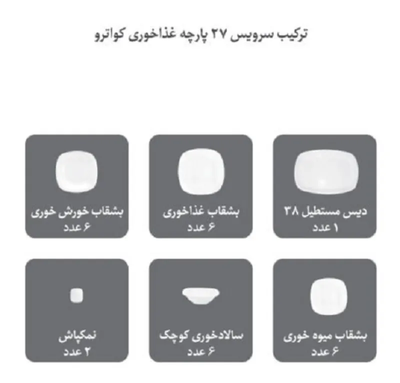 سرویس 27 پارچه چینی زرین مدل فلورانس gallery3