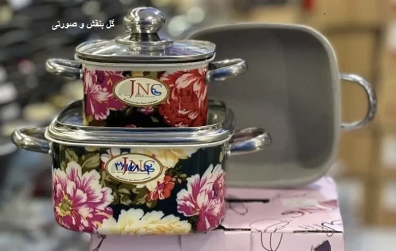 سرویس قابلمه و ماهیتابه 5 پارچه گلدار gallery1