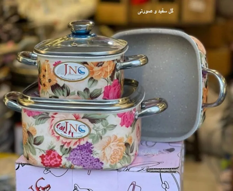 سرویس قابلمه و ماهیتابه 5 پارچه گلدار gallery0